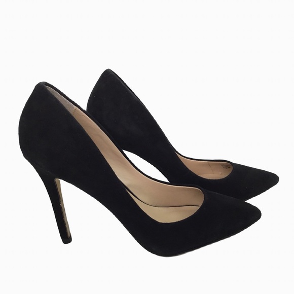 Neiman Marcus NWT Black Suede Heels. Sz 7.5 - Picture 2 of 5
